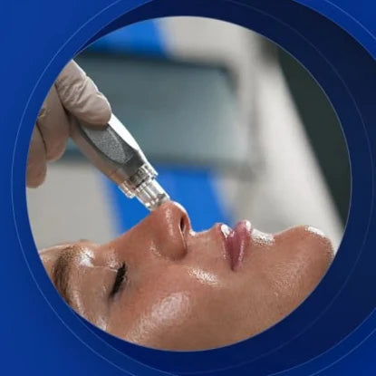 A skincare professional performing a facial treatment with Zemits beauty technology