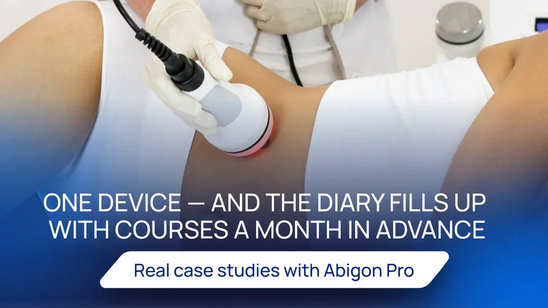 One device — and the diary fills up with courses a month in advance. Real case studies with Abigon Pro