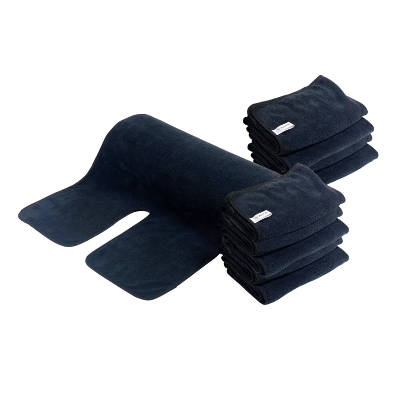 SkinPerfect Luxury Spa Facial Towel - Black, Set of 10